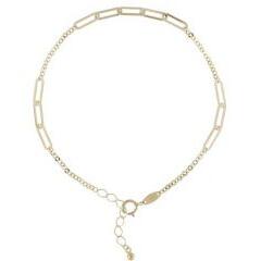 9ct Yellow Gold Alternate Flat Link Bracelet_0