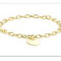 Gold Belcher Bracelet with Heart_0