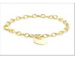 Gold Belcher Bracelet with Heart_0