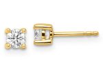 Gold Solitaire Lab Grown Diamond Studs_0