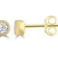 Gold Diamond Solitaire Studs_0