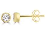 Gold Diamond Solitaire Studs_0