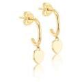 Gold Hoops with Heart Drop_0