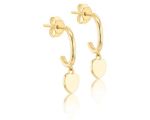 Gold Hoops with Heart Drop_0