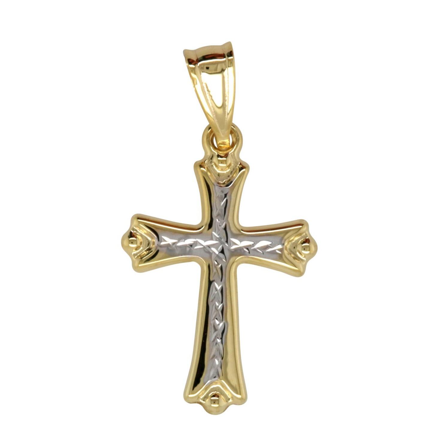 9ct Gold Silver Filled Cross Pendant_0