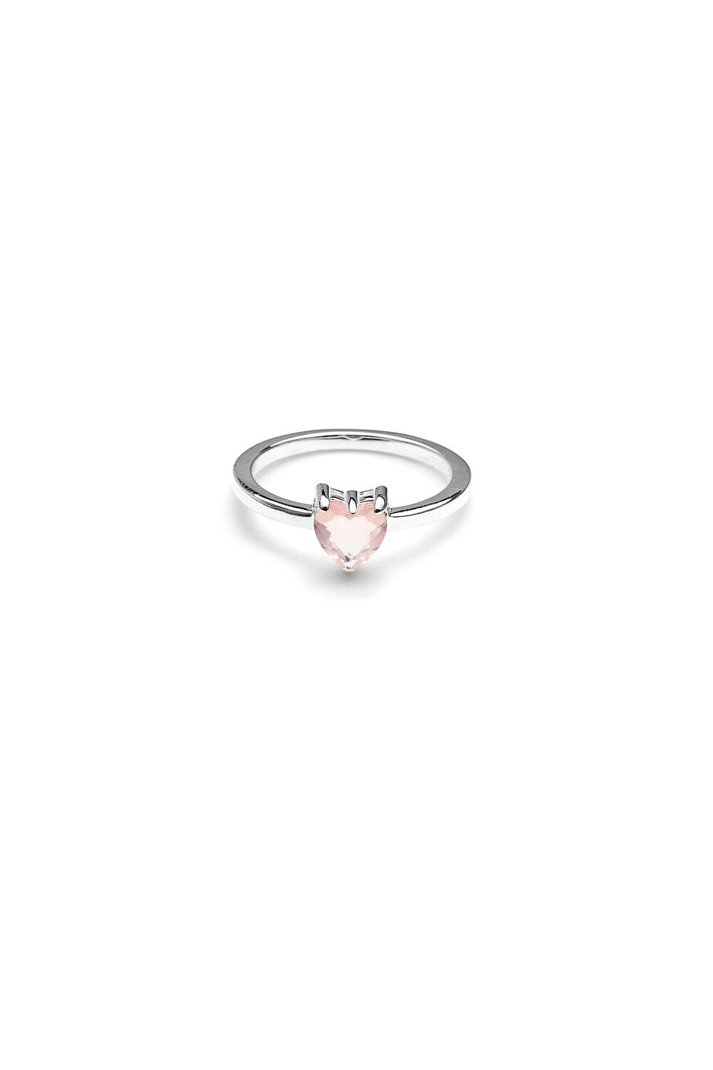 Talon Heart Ring Rose Quartz Silver_0