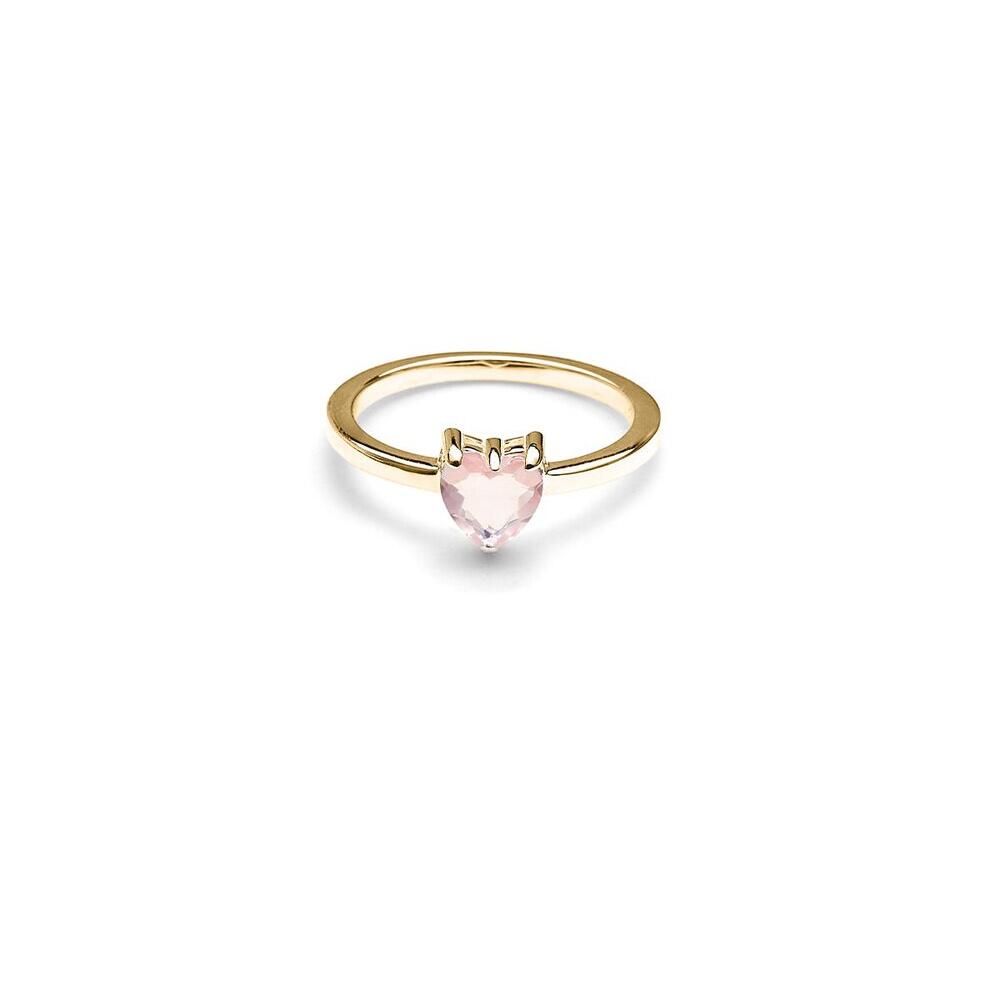 Talon Heart Ring Rose Quartz Gold Plated_0