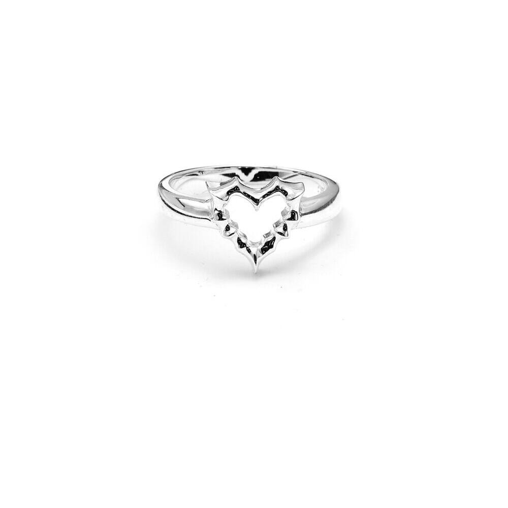 Jagged Heart Mini Ring Silver_0