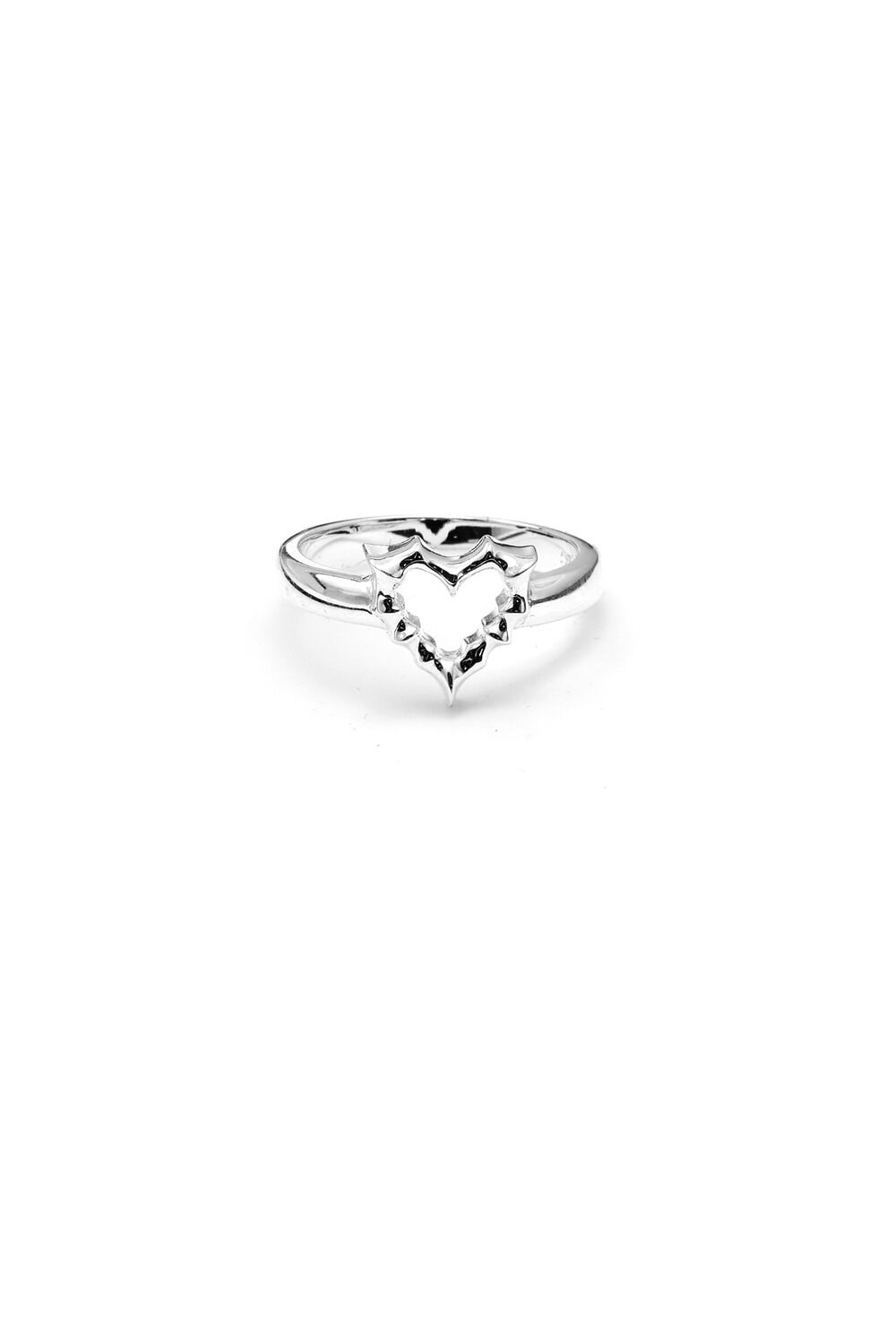 Jagged Heart Mini Ring Silver_0