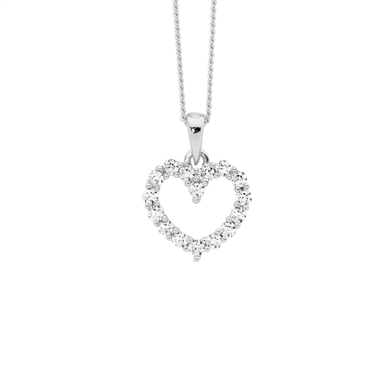 Silver Heart CZ Pendant_0