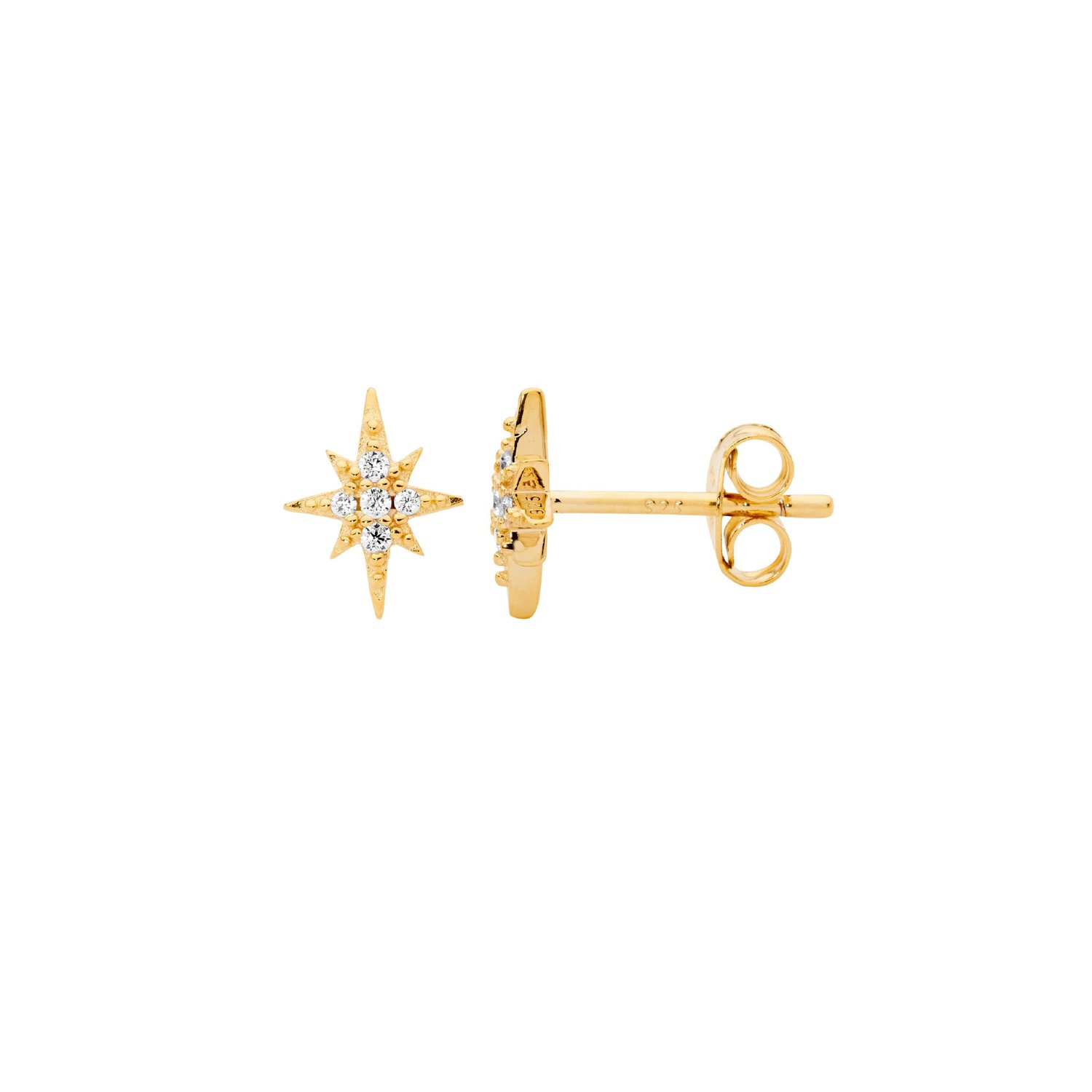 Gold Plated CZ Star Studs_0