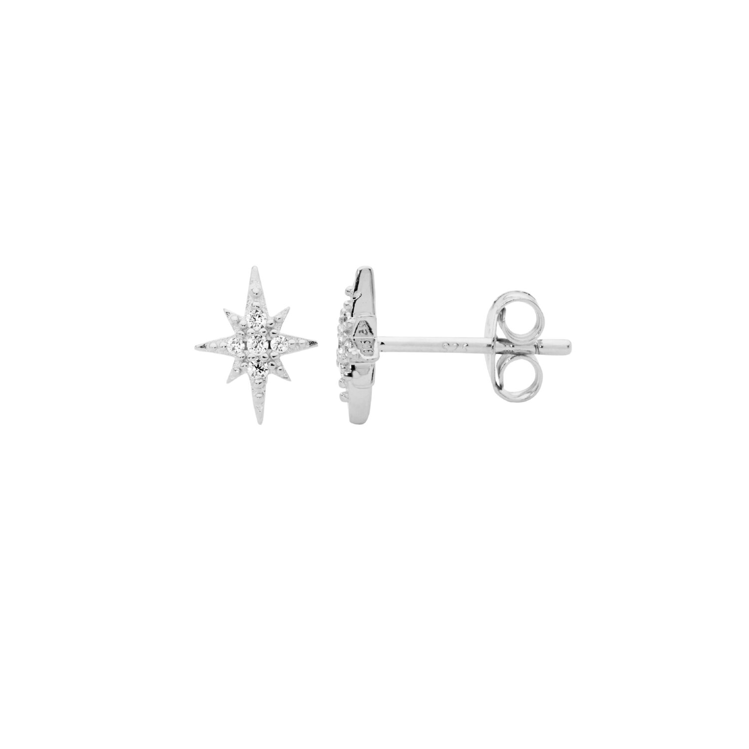 Silver Star Studs with CZ_0