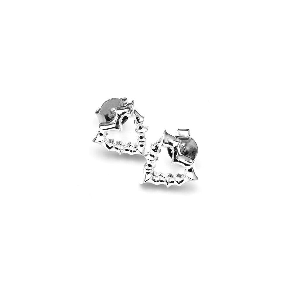 Jagged Heart Studs Silver_0