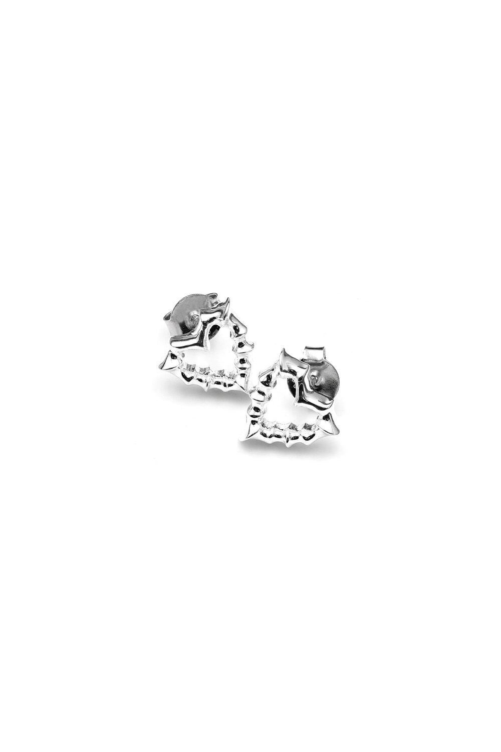 Jagged Heart Studs Silver_0