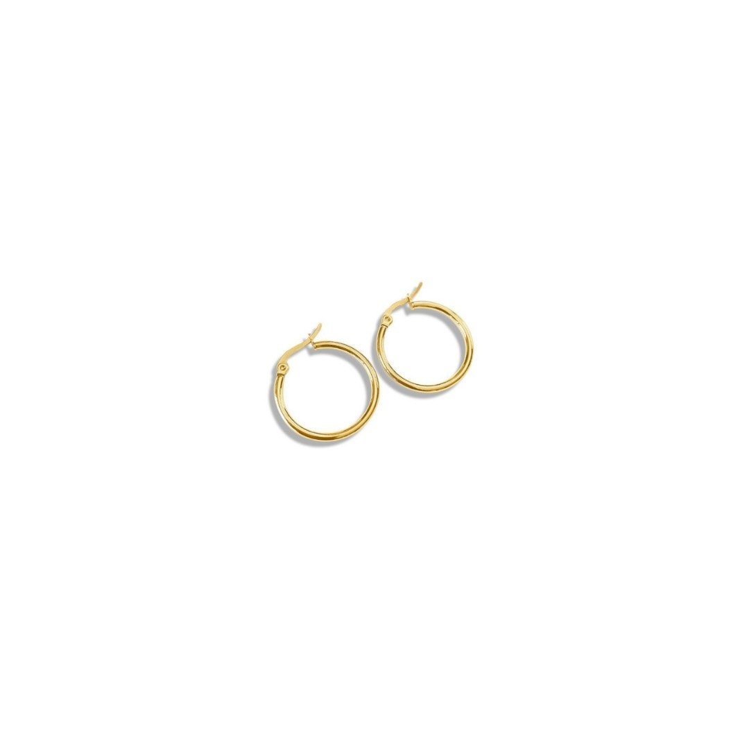 20mm Stainless Yellow Gold Huggies_0