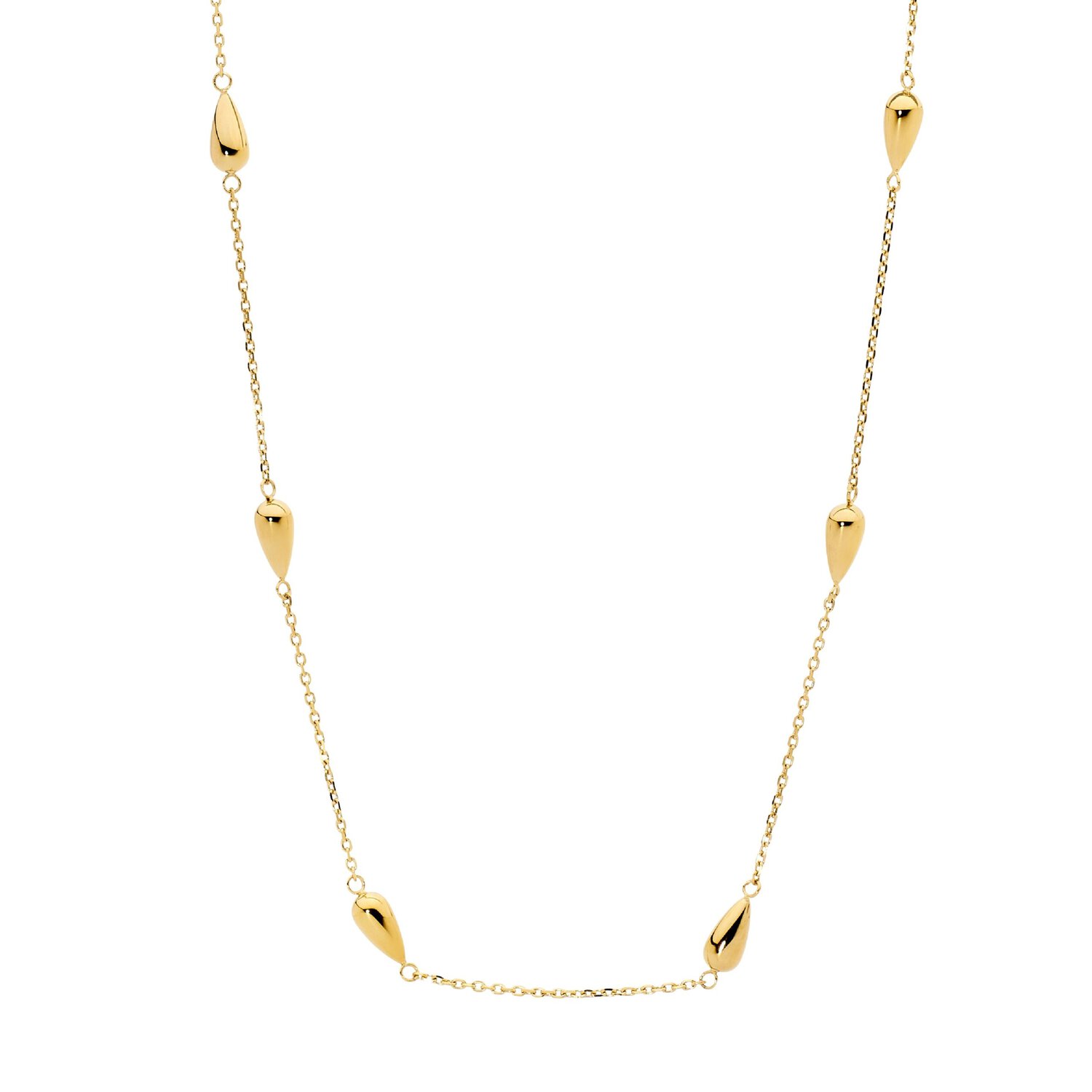 Gold Plated Stainless Steel Teardrop Necklace_0